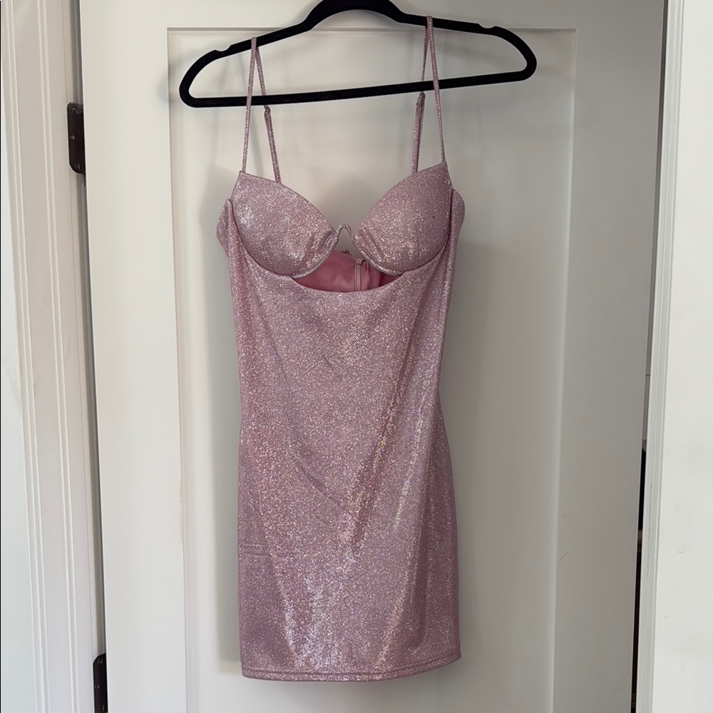 Babyboo Mya Mini Dress - Pink Glitter
